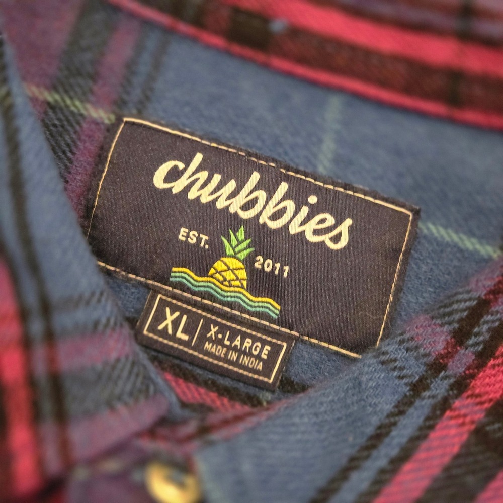 NWT Chubbies Brushed Flannel Shirt LS XL Men THE WOOD YOU COULD YOU Plaid Button - Picture 3 of 7